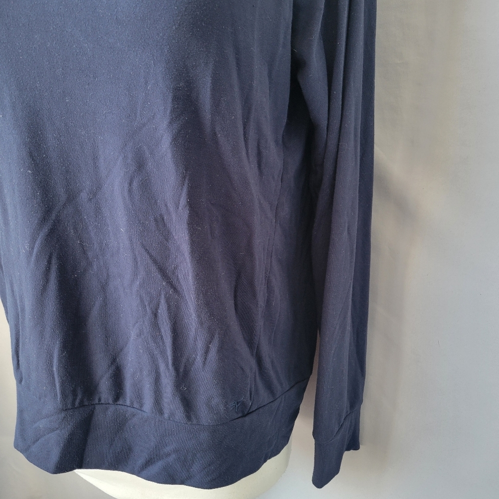 Cozy Earth Brushed Bamboo Soft Pullover Long Sleeve Crew Sweatshirt Navy S - Picture 8 of 14